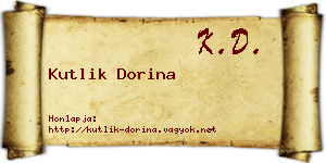 Kutlik Dorina névjegykártya